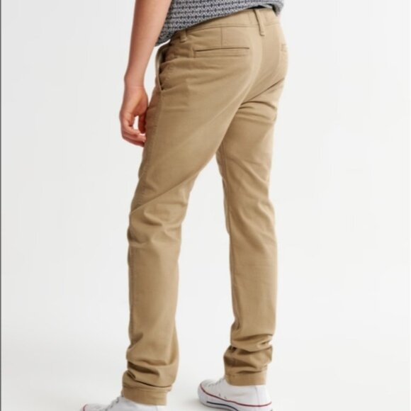 3/$20 Abercrombie & Fitch Chino Khaki Pants Slim Straight Leg Casual Preppy - Picture 2 of 14